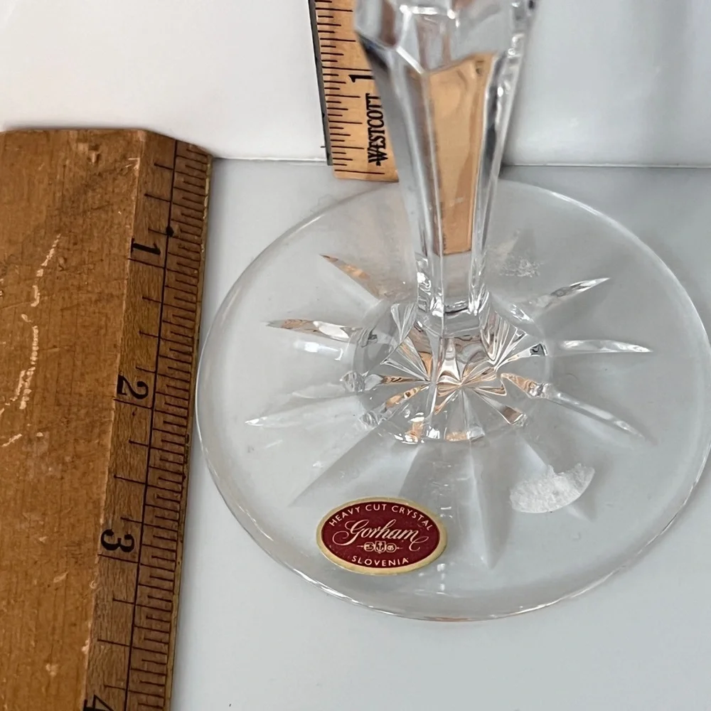 Gorham Victoria's Garden crystal candle holders Marked discontinued Set of 2 New